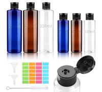 TXXATX 6 Piece Travel Bottles Set 3 Pieces 250 ml 3 Pieces 100 ml Filling Bottles Plastic Bottle with Flip Cap Empty Dispenser Reusable for Cosmetics