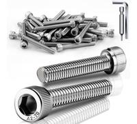 TXXATX 60 Pcs M4x20 mm Hex Socket Head Cap Screws Bolts 304 Stainless Steel Cylinder Socket Bolts DIN 912 /ISO 4762 Fully Threaded Machine Screws for DIY Home Bicycle Furniture Repair