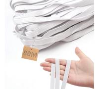 TXXATX Elastic for Sewing 10 mm Elastic Band 80 Metres Elastic Cord White Sewing Elastic Flat Waistband Elastic Stretchable Thin Elastic for Sewing Clothing Mask Waistband DIY Projects Knitting