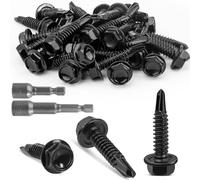 TXXATX M4.8x38 mm Self Drilling Screws for Metal 30 Pcs Hex Head Roofing Screws 410 Stainless Steel Self Tapping Screws Metal with Washers for Plastic Roof Sheet Trapezoidal Sheet Canopies Railings