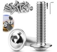 TXXATX M6x55mm Flanged Button Head Bolts 30 Pcs Bolts 304 Stainless Steel | Pan Head Screws, Allen Key Bit, for Furniture, Motorbike Fairings, Outdoor Garden, 3D Printers