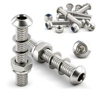 TXXATX M8x16 mm Nuts and Bolts Set 10 Sets M8 Bolts with M8 Nuts and Washers 304 Stainless Steel Button Head Allen Screws Fully Threaded Hex Socket Head Cap Screws for Connecting Fastening Mounting