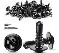 TXXATX Self Tapping Screws Metal M4.2x16 mm Wafer Head Screws 60 Pcs Self Drilling Screws 410 Stainless Steel Roofing Screws Black Self Tapping Screws for Metalwork Plastics Wood Furniture