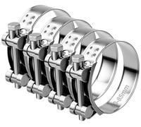 TXXATX T Bolt Hose Clamp 80-85 mm Exhaust Clamp 4 Pieces Hose Clip 304 Stainless Pipe Clamps Adjustable Bolt Band Width 24 mm for Water Pipe Gas Pipe Automotive Tube Attachment