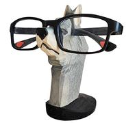 TXXMA Wood Eyeglass Stand Handmade Carved Spectacle Holder Sunglass Holder Stand Timber Wolf Glasses Display