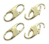 TXZWJZ Zipper Pull Replacement Purse Lock Zipper Clip Theft Deterrent Dual Locking Carabiner Holding The Zipper Closed, Gold (SKK-J)