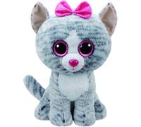 Ty 36838Â Kiki Cat Plush Toy with Glitter Eye Glubschi's Beanie Boo's, 42Â cm, Grey