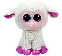 TY 37091 Beanie Boo Buddy Twinkle - Cream and Pink Lamb with Glitter Eyes