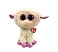 TY 37091 Beanie Boo Buddy Twinkle - Cream and Pink Lamb with Glitter Eyes