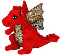 TY 41146 - Legend Dragon, Stomach and Ear Cups on front with Gold Glitter Wings and Glitter Eyes Beanie Babies, 15 cm, Red