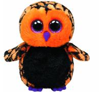 TY 7136089 7136089 Haunt Owl Black/Orange, 15 cm, Beanie Boos, Halloween, Limited Edition