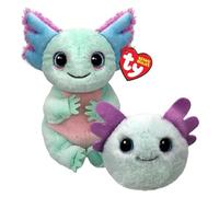TY Alex Beanie & Swish Bouncer Axolotl 2-Piece Gift Set - 15cm Soft Plush Toy Teddy & 7cm Bouncy Ball Plush - Collectible Stuffed Cuddly Toy Gift for Kids