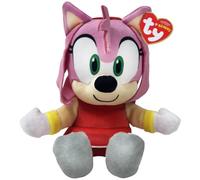 TY Amy Sonic the Hedgehog Plush Toy Collectible Soft Teddy for Kids 17cm | Amy Rose, Classic design, Extra soft fabric, Bright red details, Collectible companion
