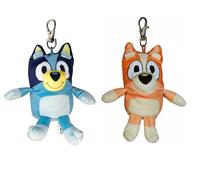 TY BEANIE BABIES BLUEY & BINGO TWIN PACK KEY CLIP KEY RING PLUSH SOFT TOY