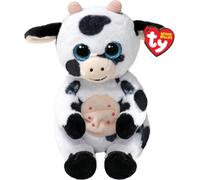 TY Beanie Bellies Collection Herdly the Black and White Cow 15cm Soft Plush Toy