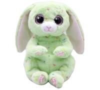 Ty Beanie Bellies - Fern The Easter Bunny Green with Glitter Pink Eyes Cuddly Plush Animals with Soft Belly Original Easter Special - 20 cm - T4