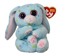 Ty Beanie Bellies Skippy the Easter Bunny Light Blue with Pink Glitter Eyes, Cuddly Plush Toys with Soft Tummy, Easter, 20 cm, T41515