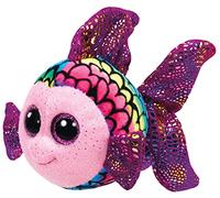 TY Beanie Boo Plush - Flippy The Glitter Eye Pink Fish - 15cm