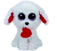 Ty Beanie Boo Boos 37210 Honey Bun Valentine Dog holding Heart Regular 15cm