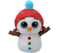 Ty Beanie Boo Plush Dave the Snowman with Hat Christmas Multicolor