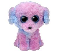 TY BEANIE BOOS FLORA PINK/BLUE POODLE REG 15CM/6" SOFT TOY