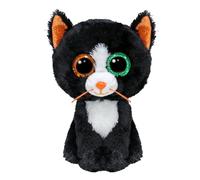 Ty Beanie Boos - Moon the Black Cat with Big Orange and Green Eyes Plush Toy with Big Glitter Eyes - 15cm - T37388