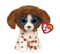 Ty 2007525 Muddles Brown Age 3+ & White Dog Beanie Boo Medium Plush Animal, Multicolor