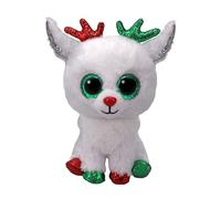 TY Beanie Boos - Snowdrop the Reindeer with Big and Sparkly Green Eyes Plush Toy with Big Glitter Eyes - 15cm - T37383