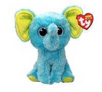 TY Beanie Boos - Truncles The Blue Elephant with Big and Sparkly Blue Eyes Plush Toy with Big Glitter Eyes - 15cm - T37359