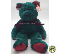 Ty Beanie Buddy 2001 Holiday Teddy Bear Dark Green Plush