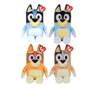 TY Bluey Beanie Babies Set of 4 - Bluey, Bingo, Bandit, Chilli - Soft Plush Toy for Kids, Collectible, Cuddly Plushies, Soft Play Toy for Boys and Girls
