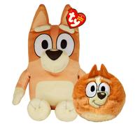 TY Bluey Bingo Beanie & Bouncer 2-Piece Gift Set - 17cm Soft Plush Toy Teddy & 7cm Bouncy Ball Plush - Collectible Stuffed Cuddly Toy Gift for Kids