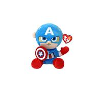 TY Captain America Marvel Avengers Beanie Babies Regular, Licensed Beanie Baby Soft Plush Toy, Collectible Cuddly Stuffed Teddy