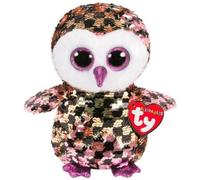TY Flippable Sequins Checks Pink/Black Owl Beanie