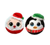 TY Christmas Bouncer 2-Piece Set Klaus and Spruce 7cm - Soft Plush Bouncy Ball Toy for Kids - Collectible Stuffed Plushies - Cuddly Soft Toys Teddy - Plush Toy Gift