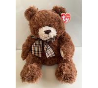 TY Classic Hobble Brown Bear with Tartan Bow 50045 12" TALL NEW MWMT