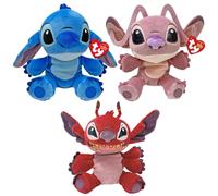 TY Disney Stitch, Angel and Leroy Beanie Babies 3-Piece Multipack - Soft Plush Toy for Kids - Collectible Cuddly Character Plush
