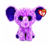 TY Eva Elephant Beanie Boo 15cm - Soft Cuddly Plush Toy | Adorable stuffed animal for cuddles, collecting, gifting and imaginative play, perfect for kids who love cute soft toys.