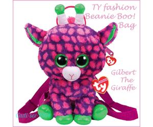 TY FASHION Gilbert The Giraffe Plush Backpack Small Rucksack Beanie Boos NEW