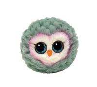 TY Feathers Owl Bouncer Plush - Soft Fluffy Round Owl Stuffed Toy with Big Embroidered Eyes - Cute Mini Bird Plushie for Kids, Toddlers & Collectors