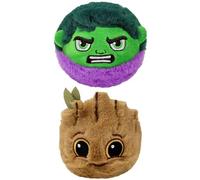 TY Groot and Hulk Bouncy Balls 2-Piece Set - Soft Plush Toys for Kids - Collectible Cuddly Plushies - Stuffed Bounce Toy Gift for Boys & Girls