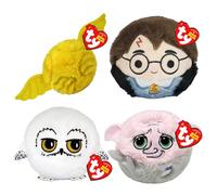 TY Harry Potter, Hedwig, Golden Snitch & Dobby Bouncy Balls 4-Piece Set - Soft Plush Toys for Kids - Collectible Stuffed Plushies - Fun Bounce Toy Gift for Boys & Girls