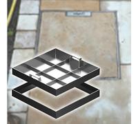 ty Invisible Drain Cover - 30cm Stainless Steel Access Lid with Hook & Base for Parks Streets & Sidewalks - Durable Septic Tank Protection