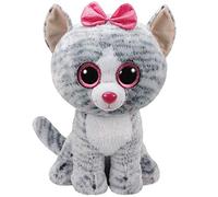 Ty 36838Â Kiki Cat Plush Toy with Glitter Eye Glubschi's Beanie Boo's, 42Â cm, Grey