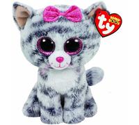 TY Kiki Cat Beanie Boo 15cm Soft Plush Toy for Kids - Collectible Cat Plushie Teddy - Cute Stuffed Animal Plush Toy for Girls and Boys