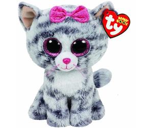TY Kiki Cat Beanie Boo 15cm Soft Plush Toy for Kids - Collectible Cat Plushie Teddy - Cute Stuffed Animal Plush Toy for Girls and Boys
