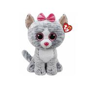 Ty 36838Â Kiki Cat Plush Toy with Glitter Eye Glubschi's Beanie Boo's, 42Â cm, Grey