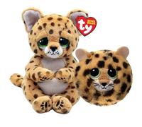 TY Lloyd Leopard Beanie & Spots Beanie Bouncer 2-Piece Christmas Set - 15cm Soft Plush Teddy & 7cm Bouncy Plush Ball - Collectible Leopard Stuffed Cuddly Toy Stocking Filler for Kids, Girls & Boys