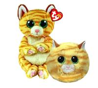 TY Mango Beanie & Purry Beanie Bouncer 2-Piece Set - 15cm Soft Plush Teddy & 7cm Bouncy Plush Ball - Collectible Stuffed Cuddly Toy Stocking Filler for Kids, Girls & Boys
