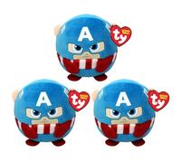 TY Marvel Super Soft Gift Quality Plush Squishy Beanies - (3" 8cm Puffies Captain America 3 Pack)